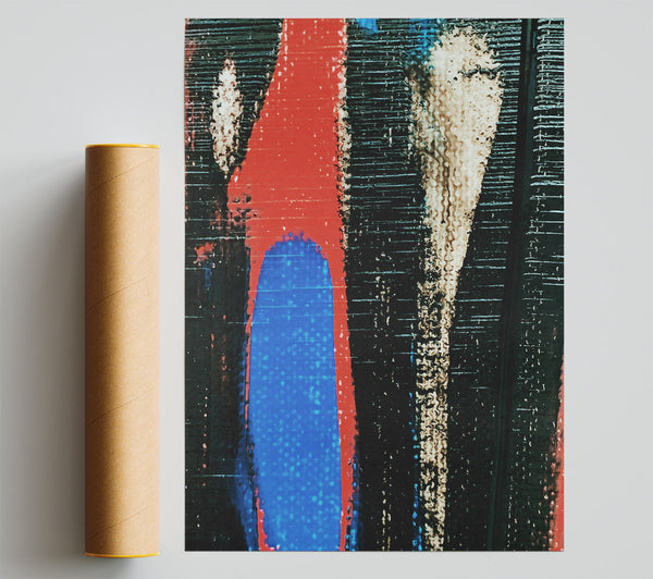 Red And Blue Stripes Poster