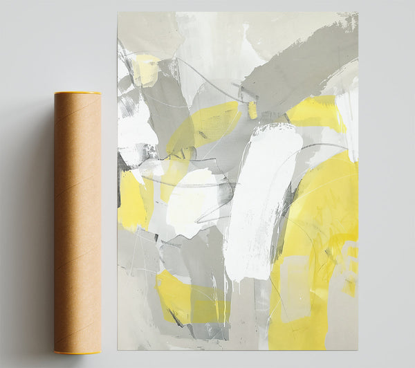 Sunlit Grey Abstract Poster