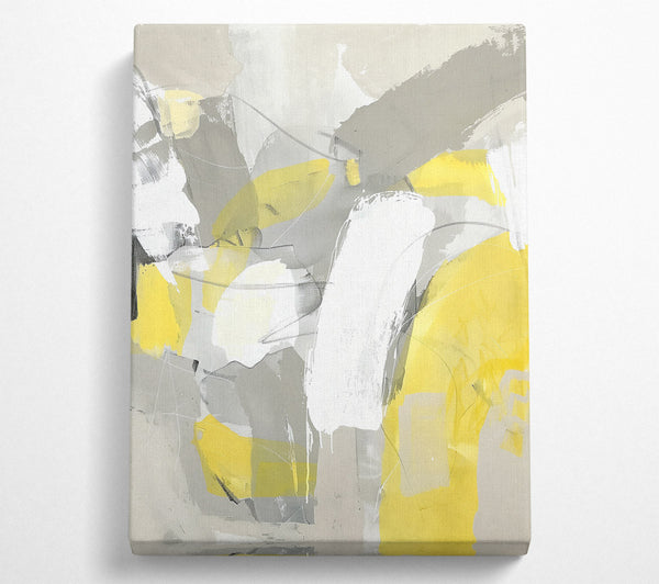  A Canvas Print of Sunlit Grey Abstract Canvas Wall Art