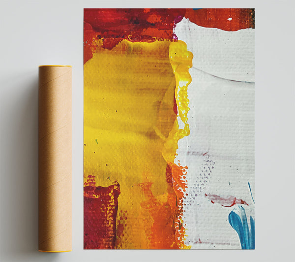 Golden Abstract Brushstrokes Giclee Print