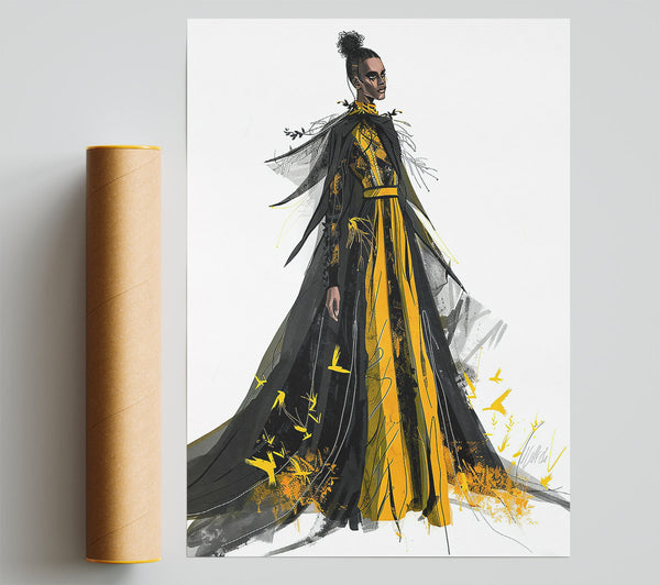 Golden Winged Flight Poster