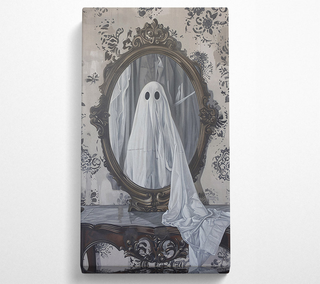  A Canvas Print of White Ghost In Mirror Canvas Print