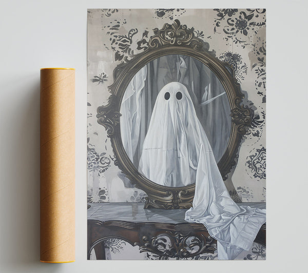 White Ghost In Mirror Giclee Print