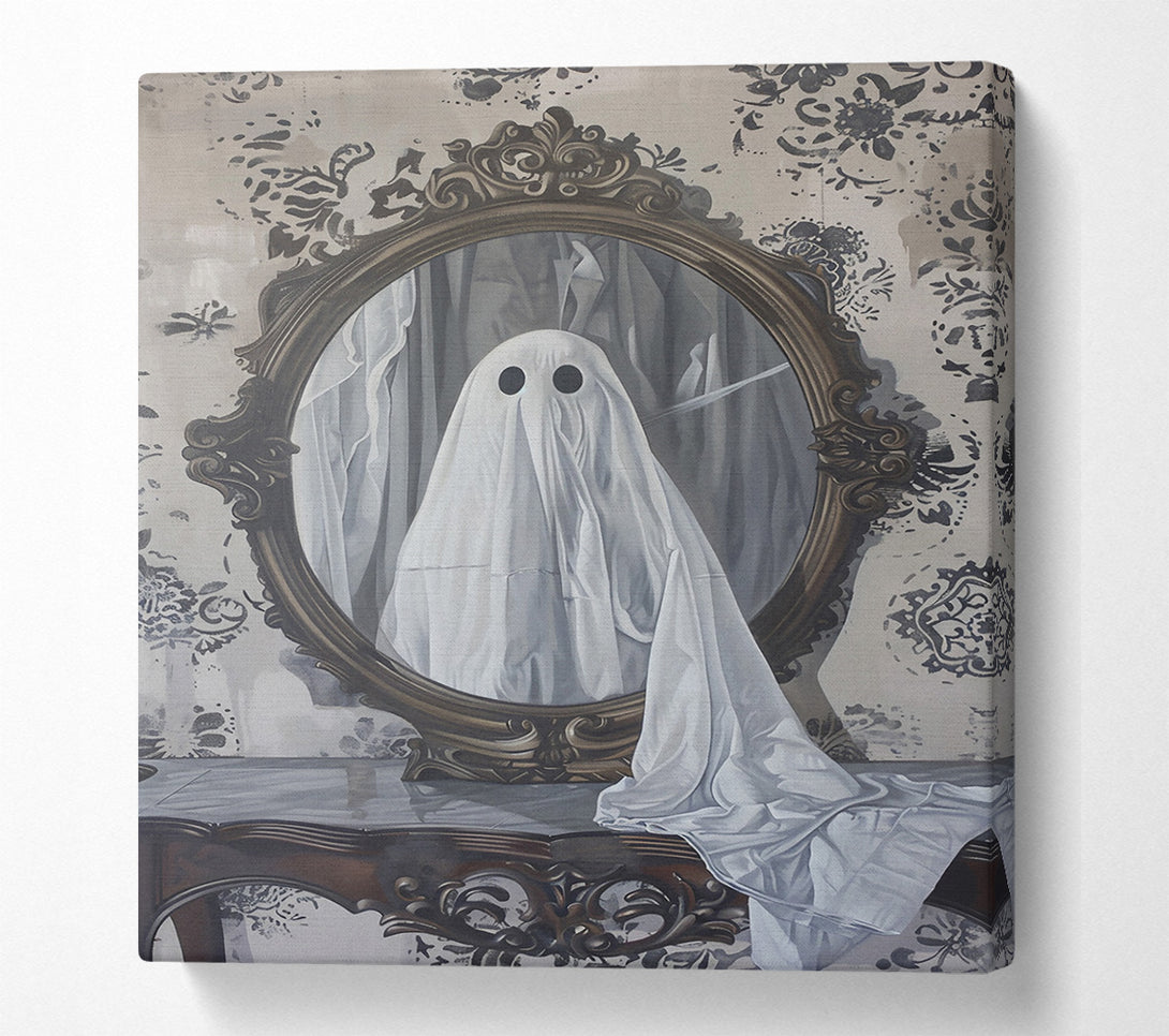  A Canvas Print of White Ghost In Mirror Canvas Print