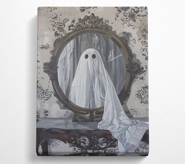 A Canvas Print of White Ghost In Mirror Canvas Print