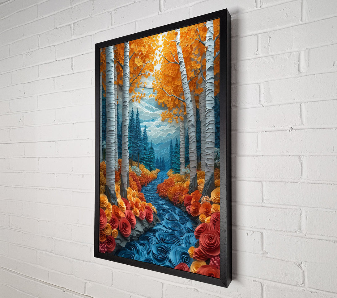  A Canvas Print of Blue River Through Fall Canvas Art
