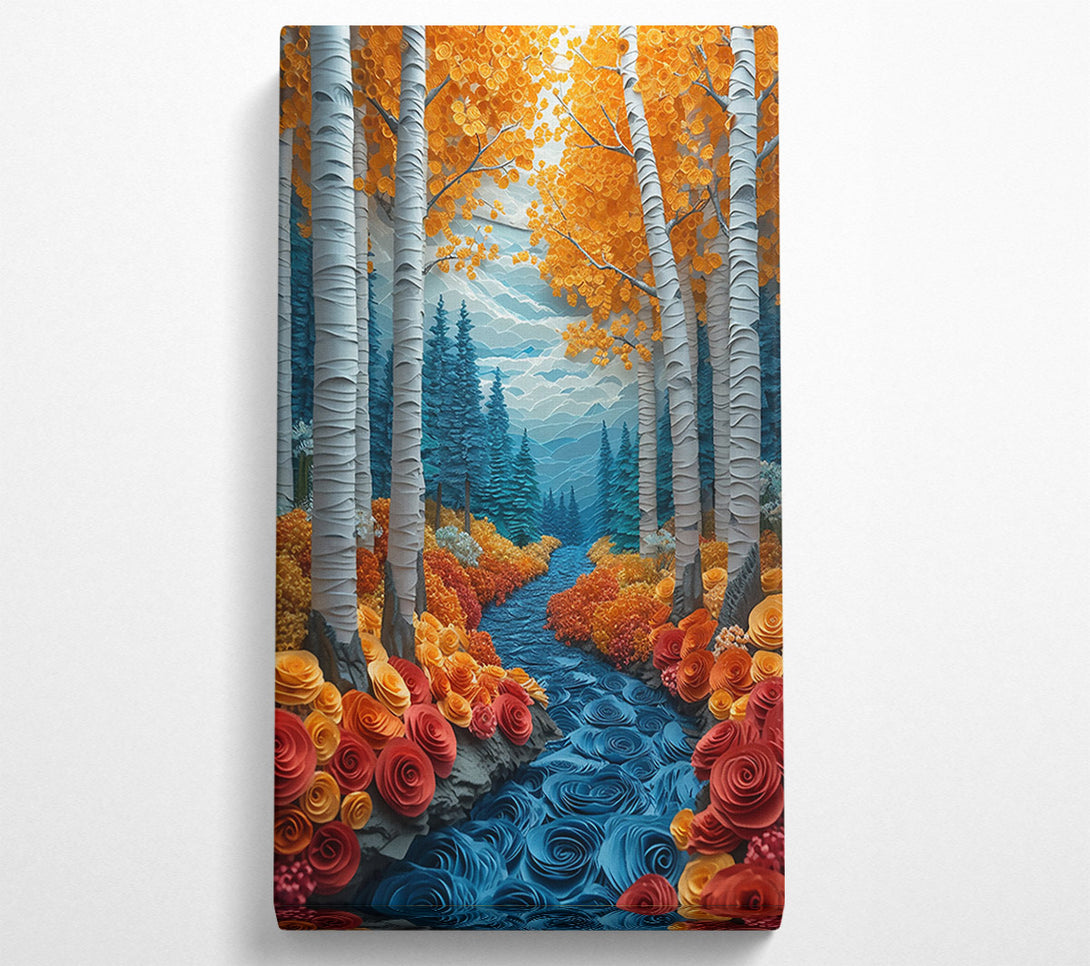  A Canvas Print of Blue River Through Fall Canvas Art