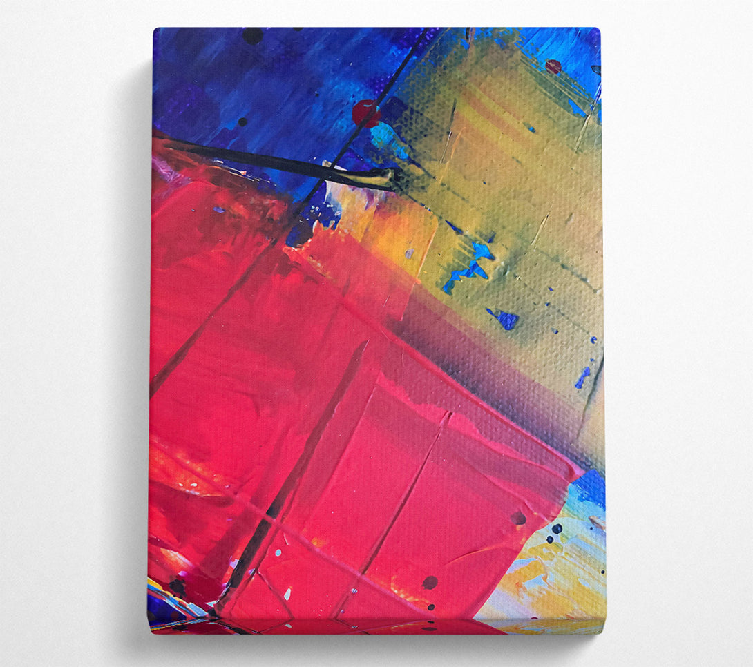  A Canvas Print of Crimson Abstract Expression Canvas Wall Art