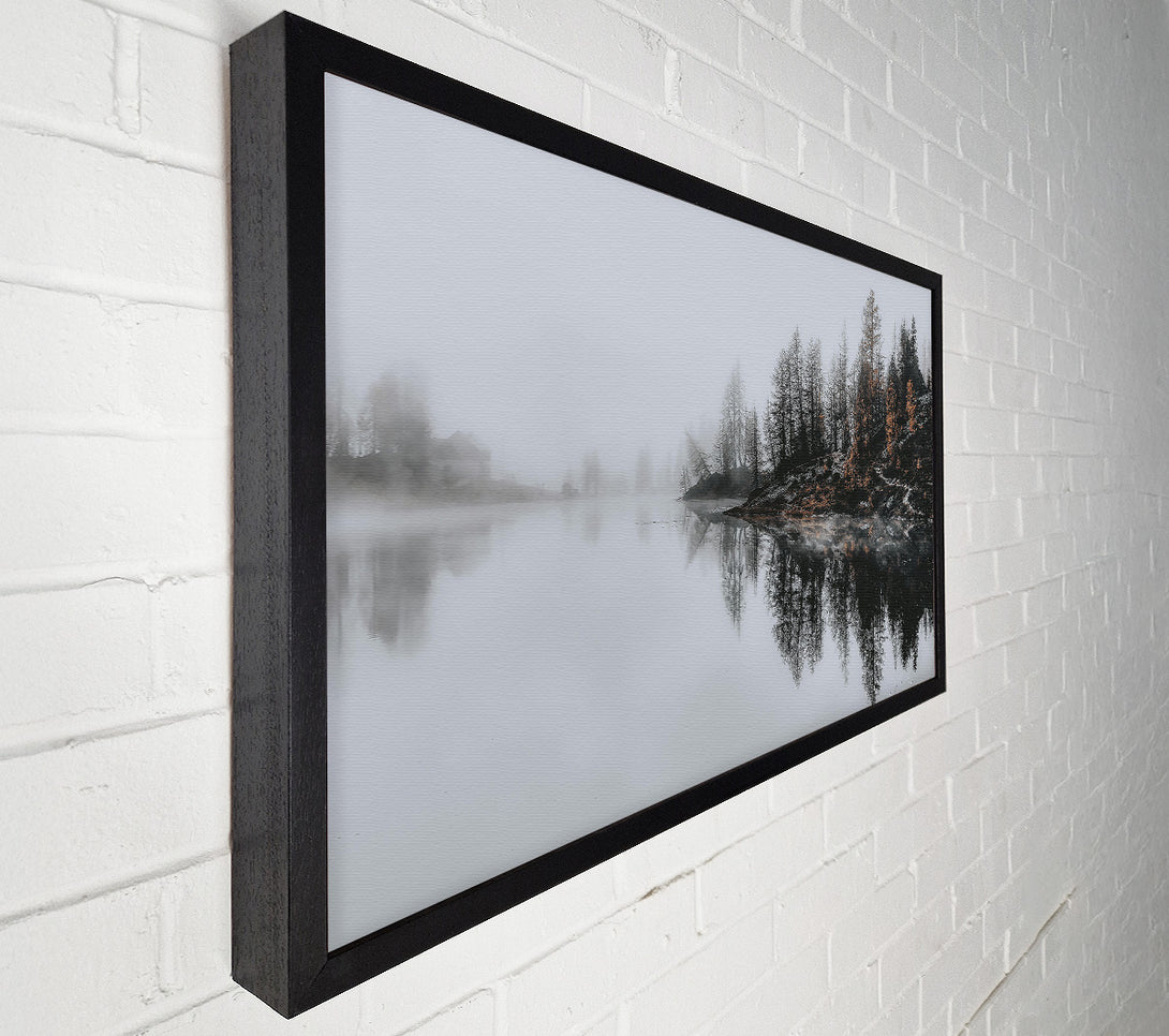  A Canvas Print of Golden Foggy Reflections Canvas Wall Art