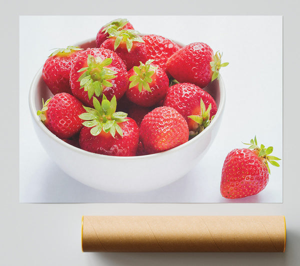 Red Bowl Of Strawberries Print