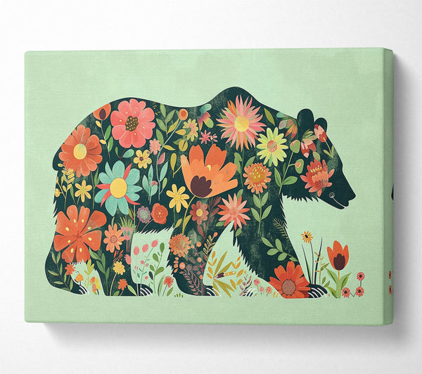  A Canvas Print of Flower Bear Canvas Wall Art