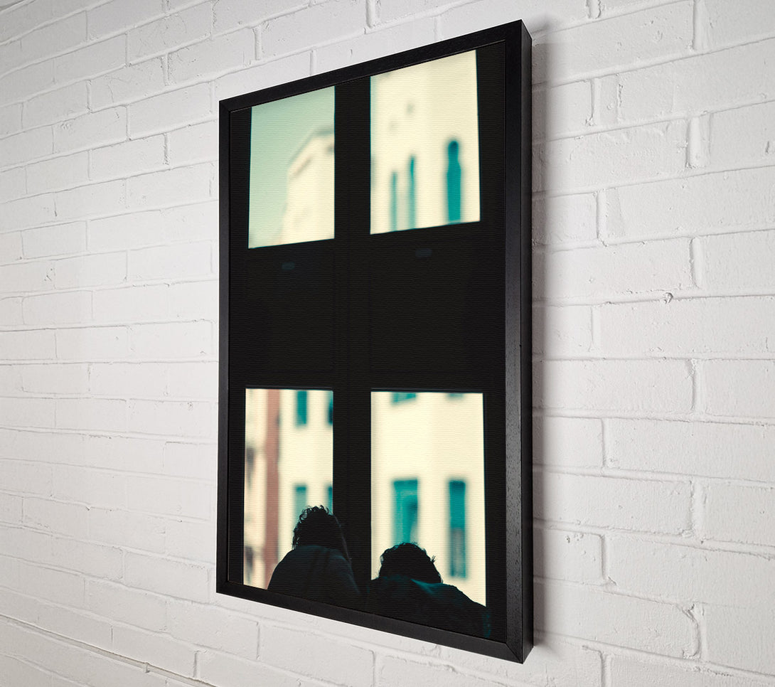 A Canvas Print of Teal Window View Canvas Wall Art