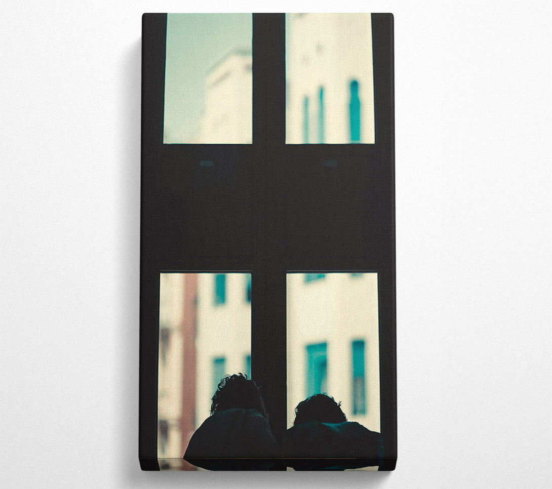  A Canvas Print of Teal Window View Canvas Wall Art