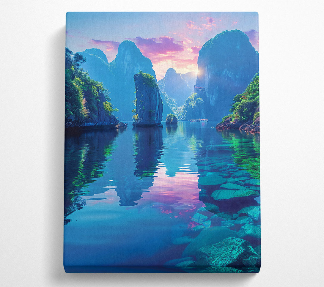  A Canvas Print of Azure Mountain Reflections Canvas Print