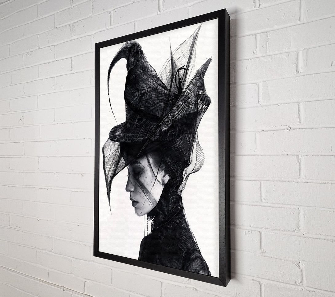  A Canvas Print of Black Lace Veil Canvas Wall Art