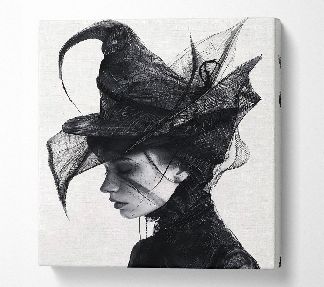  A Canvas Print of Black Lace Veil Canvas Wall Art