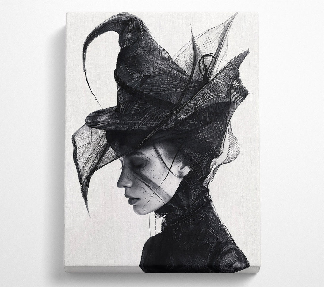  A Canvas Print of Black Lace Veil Canvas Wall Art