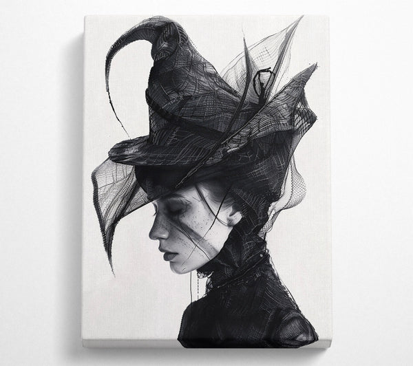  A Canvas Print of Black Lace Veil Canvas Wall Art