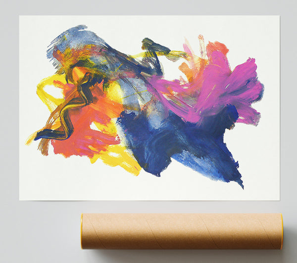Blue Abstract Burst Poster
