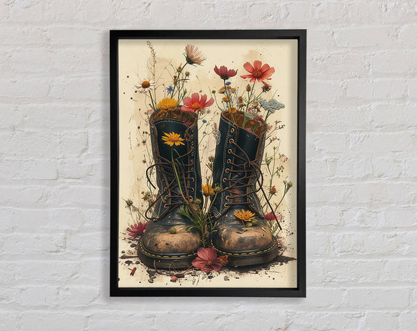 Flower Boots Framed Print