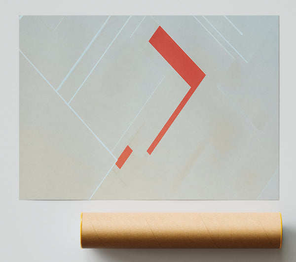 Red Corner Lines Poster