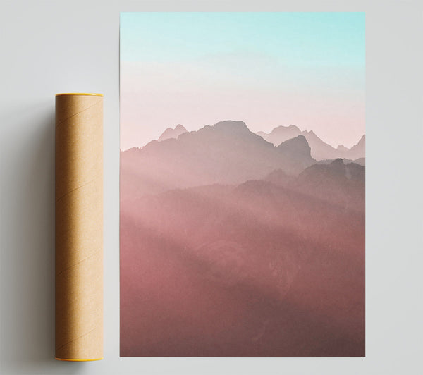 Rose-Tinted Mountains Giclee Print