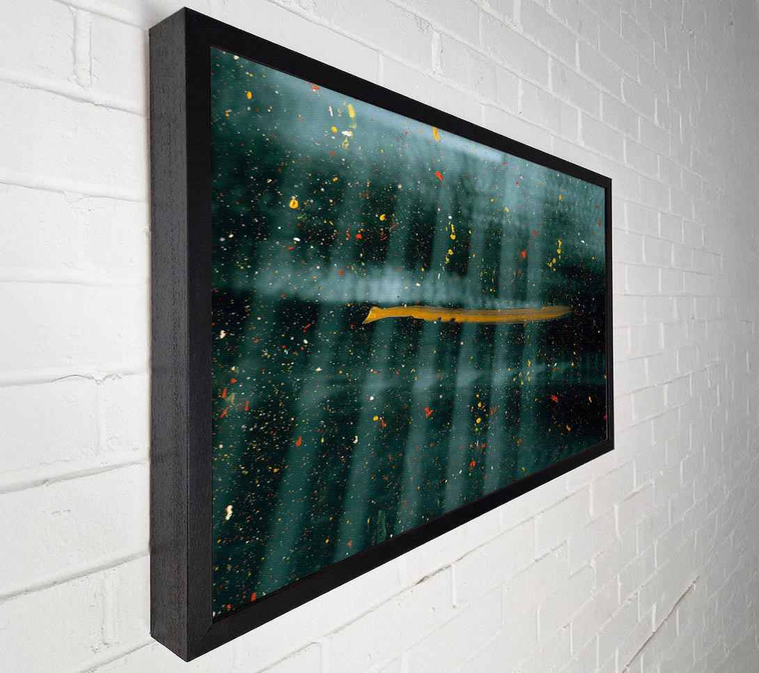  A Canvas Print of Teal Splashes And Gold Canvas Print