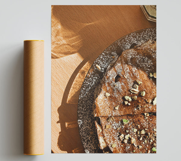 Golden Brown Crepes With Pistachios Print