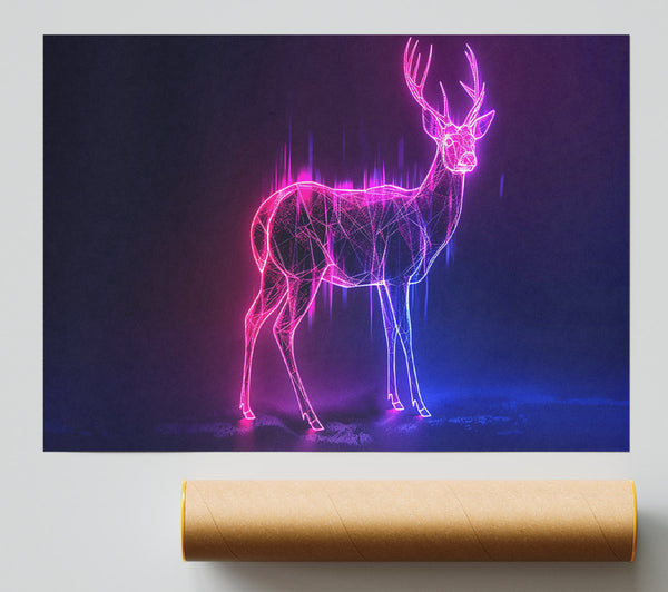 Pink Neon Deer Print