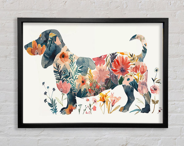 Flower Dachshund Framed Print