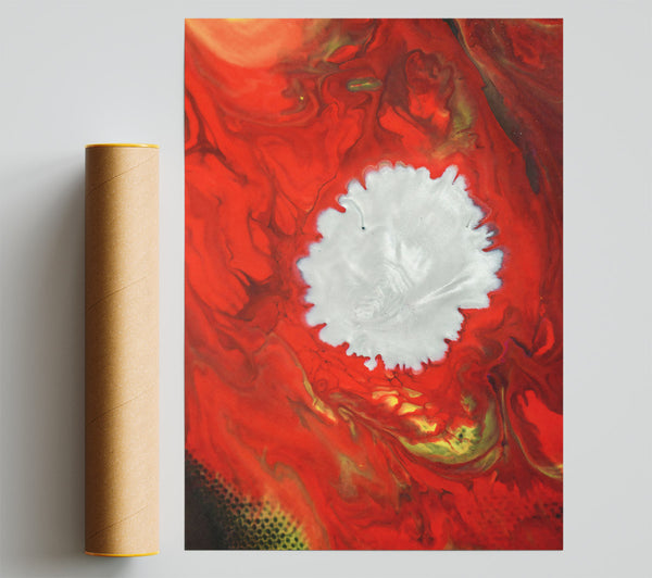 Crimson White Bloom Print