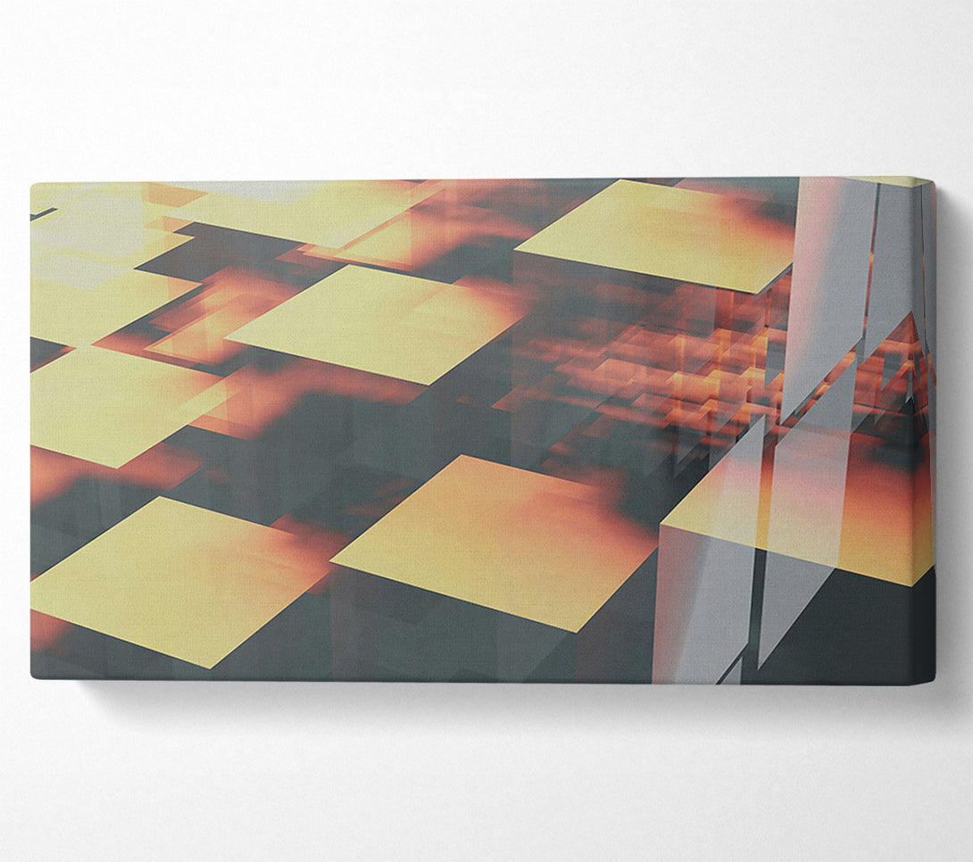 A Canvas Print of Golden Cubic Reflections Canvas Print