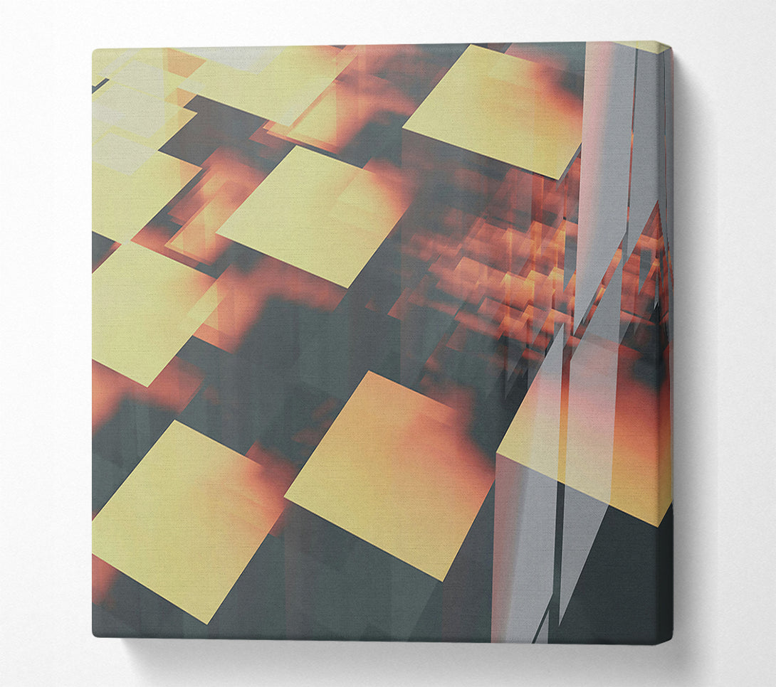  A Canvas Print of Golden Cubic Reflections Canvas Print