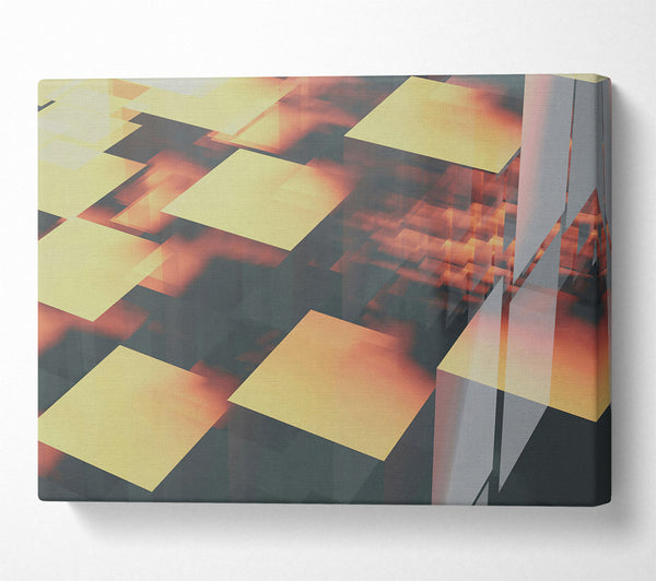  A Canvas Print of Golden Cubic Reflections Canvas Print