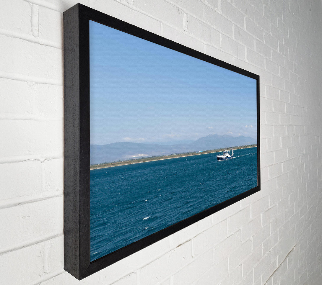  A Canvas Print of Blue Horizon Boat Canvas Print