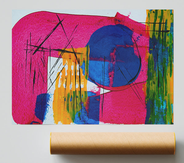 Pink And Blue Abstraction Poster