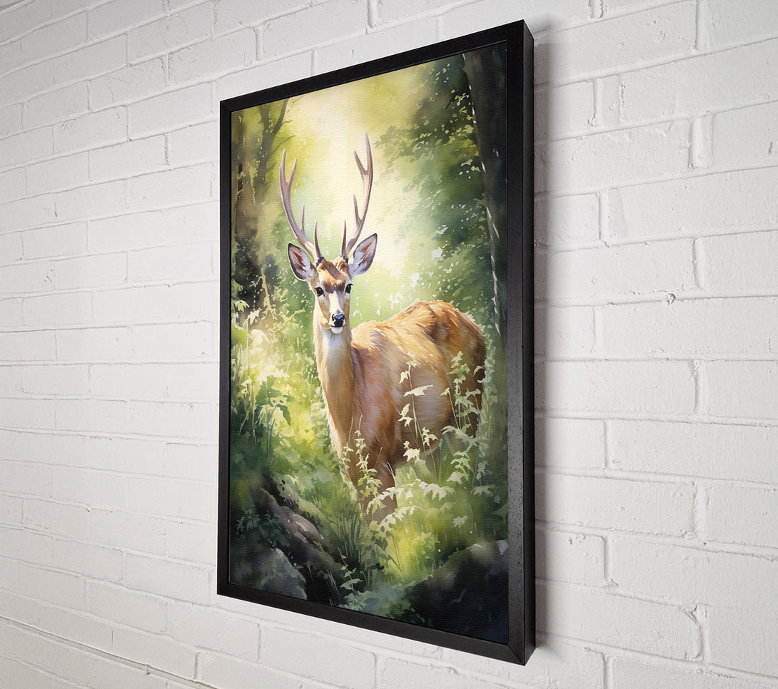  A Canvas Print of Golden Deer In The Woods Canvas Art