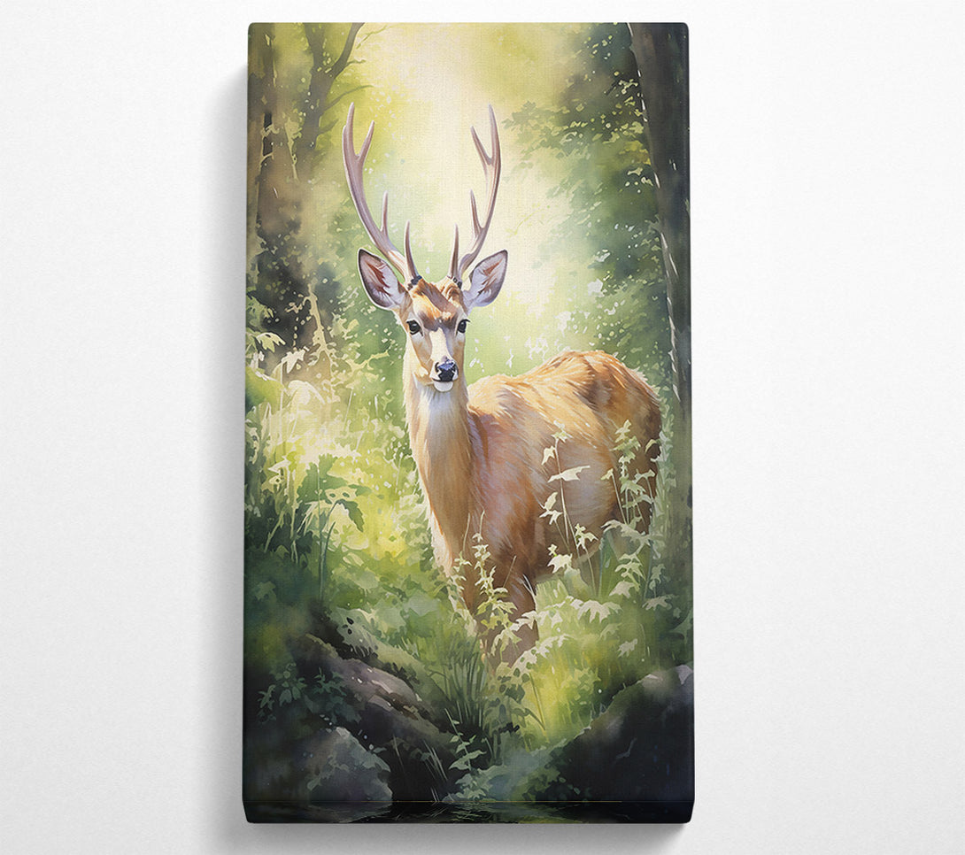  A Canvas Print of Golden Deer In The Woods Canvas Art