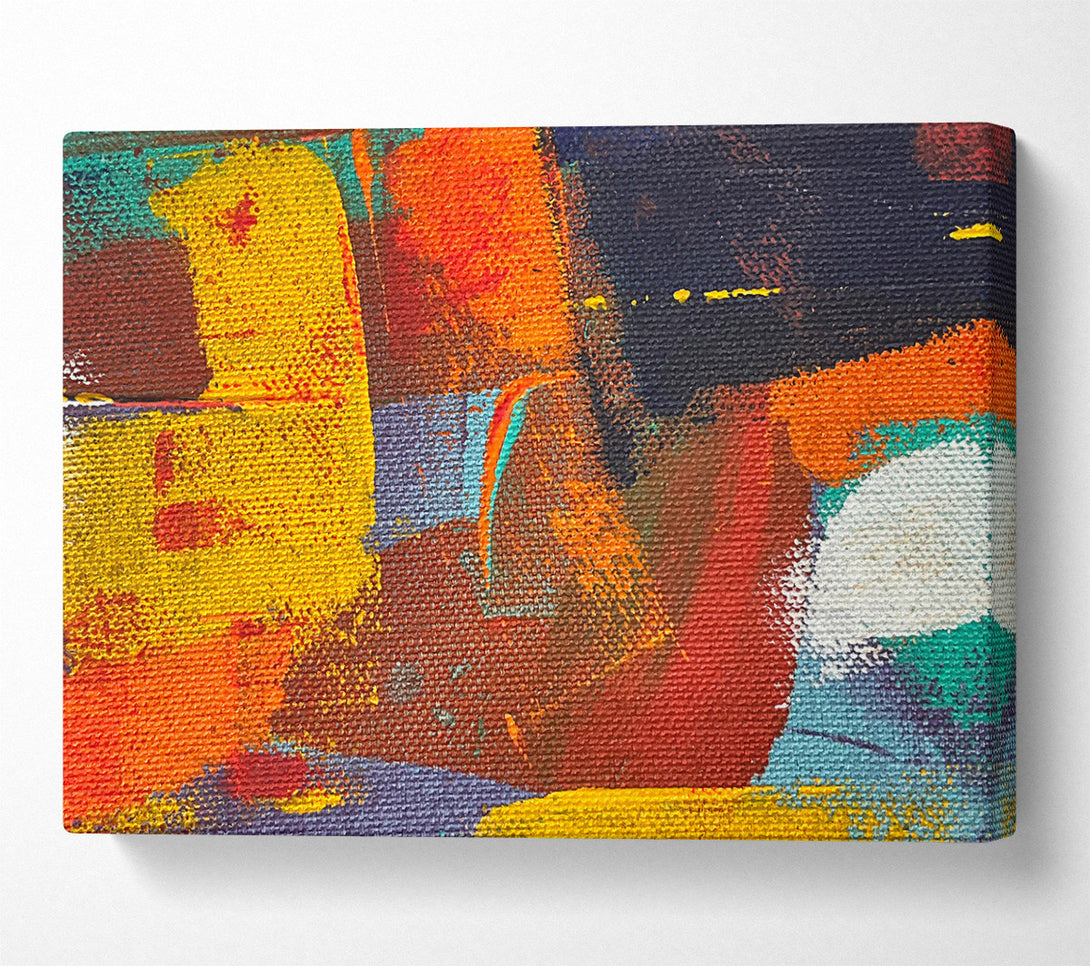  A Canvas Print of Golden Abstract Strokes Canvas Art