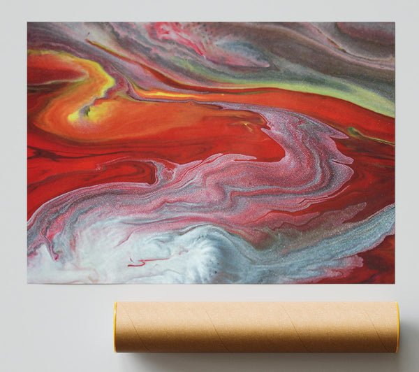 Crimson Swirlscape Poster