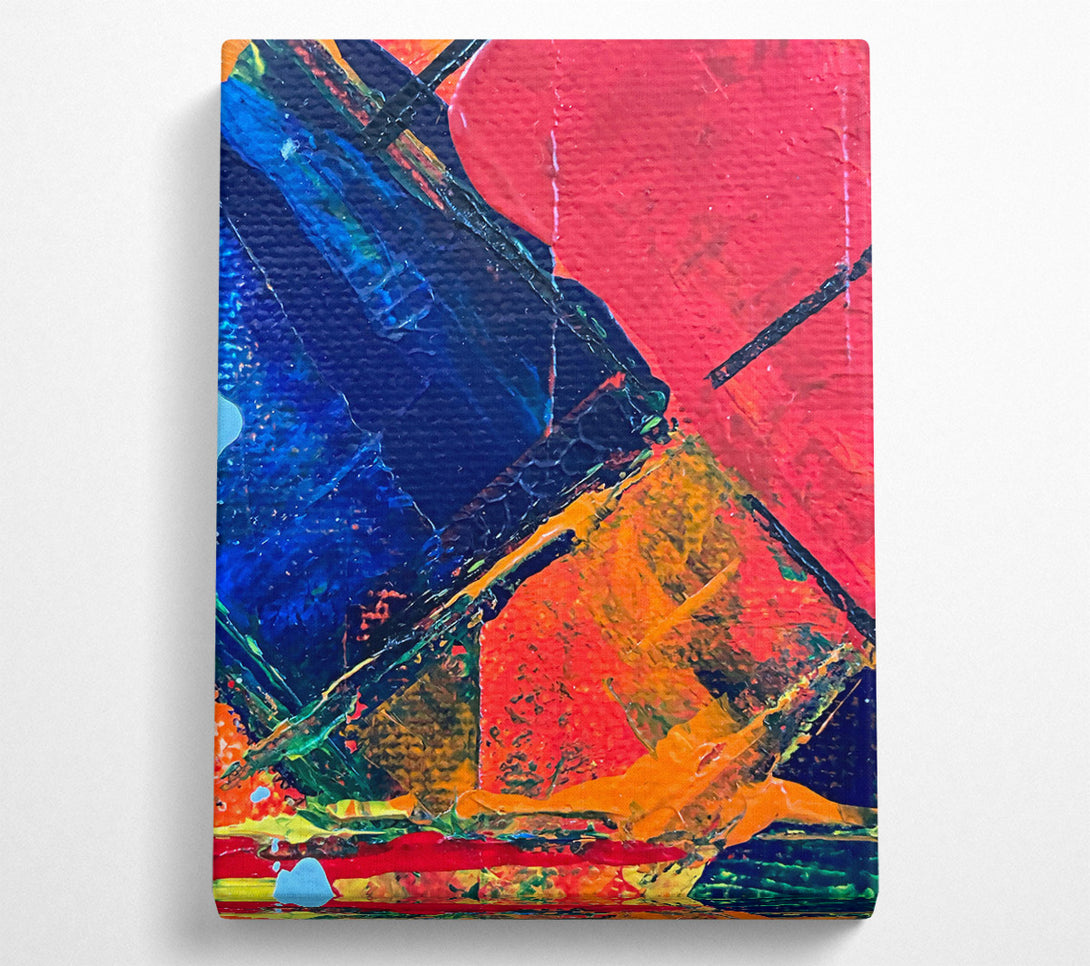  A Canvas Print of Crimson Abstract Strokes Canvas Wall Art