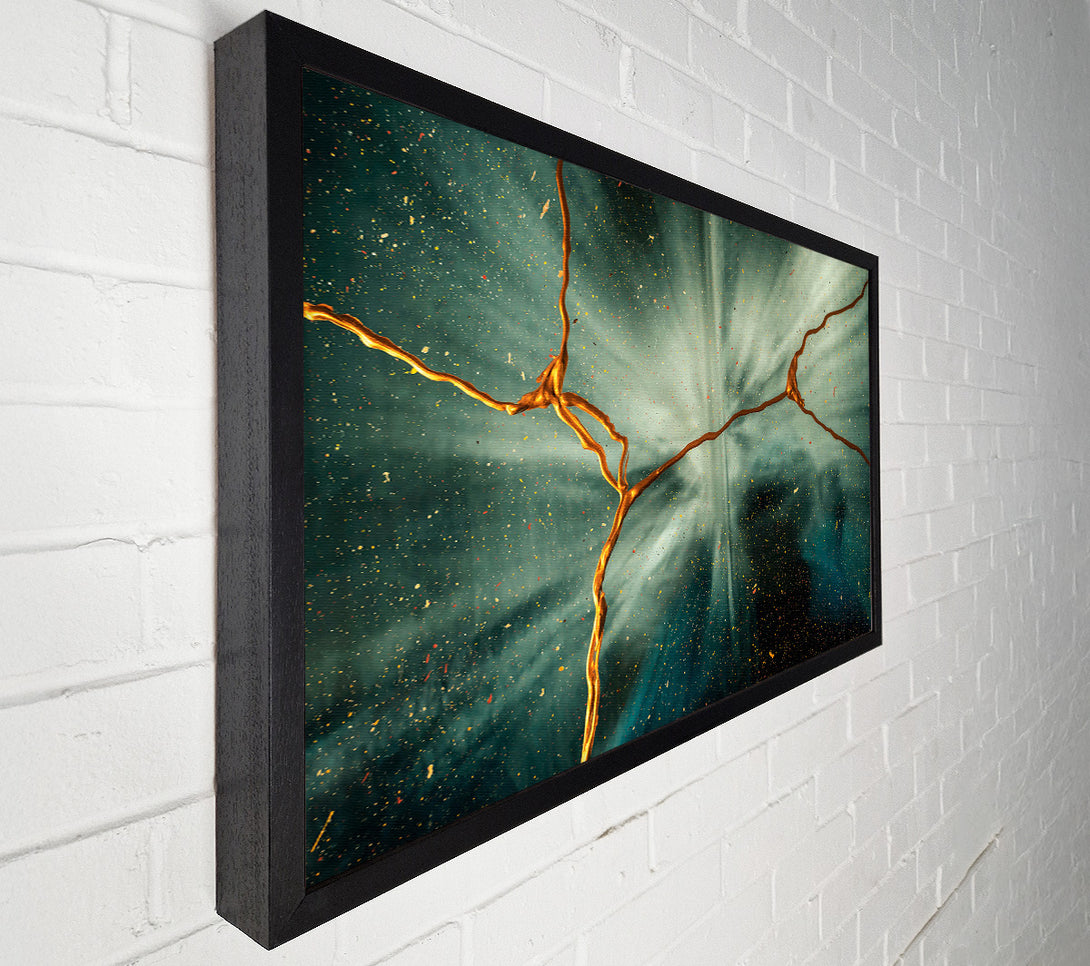  A Canvas Print of Teal Cosmic Crack Canvas Art