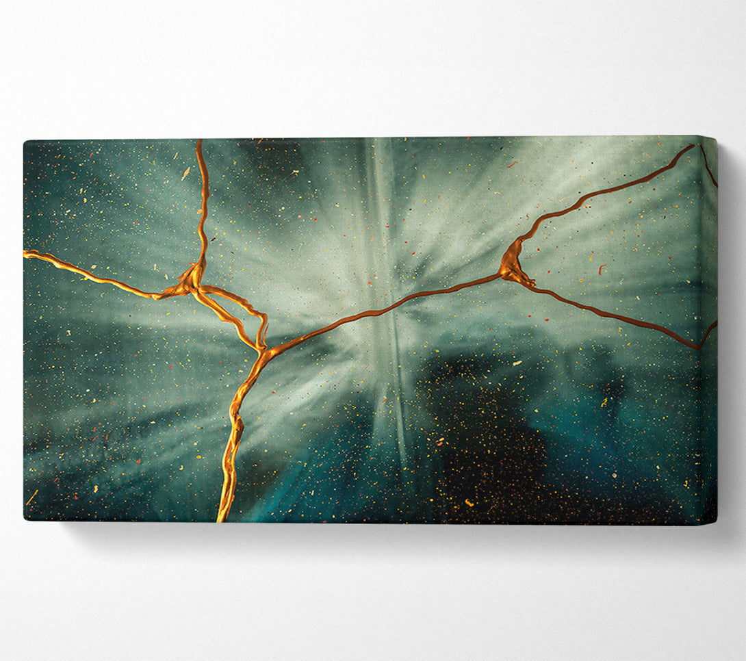 A Canvas Print of Teal Cosmic Crack Canvas Art