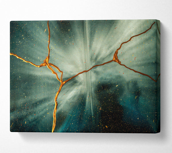  A Canvas Print of Teal Cosmic Crack Canvas Art