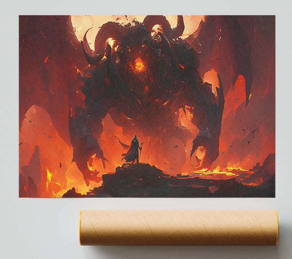 Crimson Inferno Dragon Poster