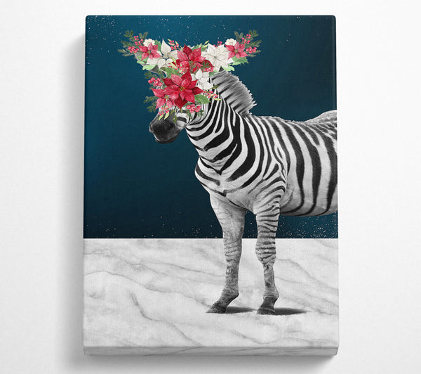  A Canvas Print of Flower Head Zebra Canvas Wall Art