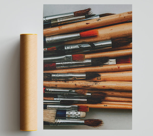 Brown Brush Collection Giclee Print