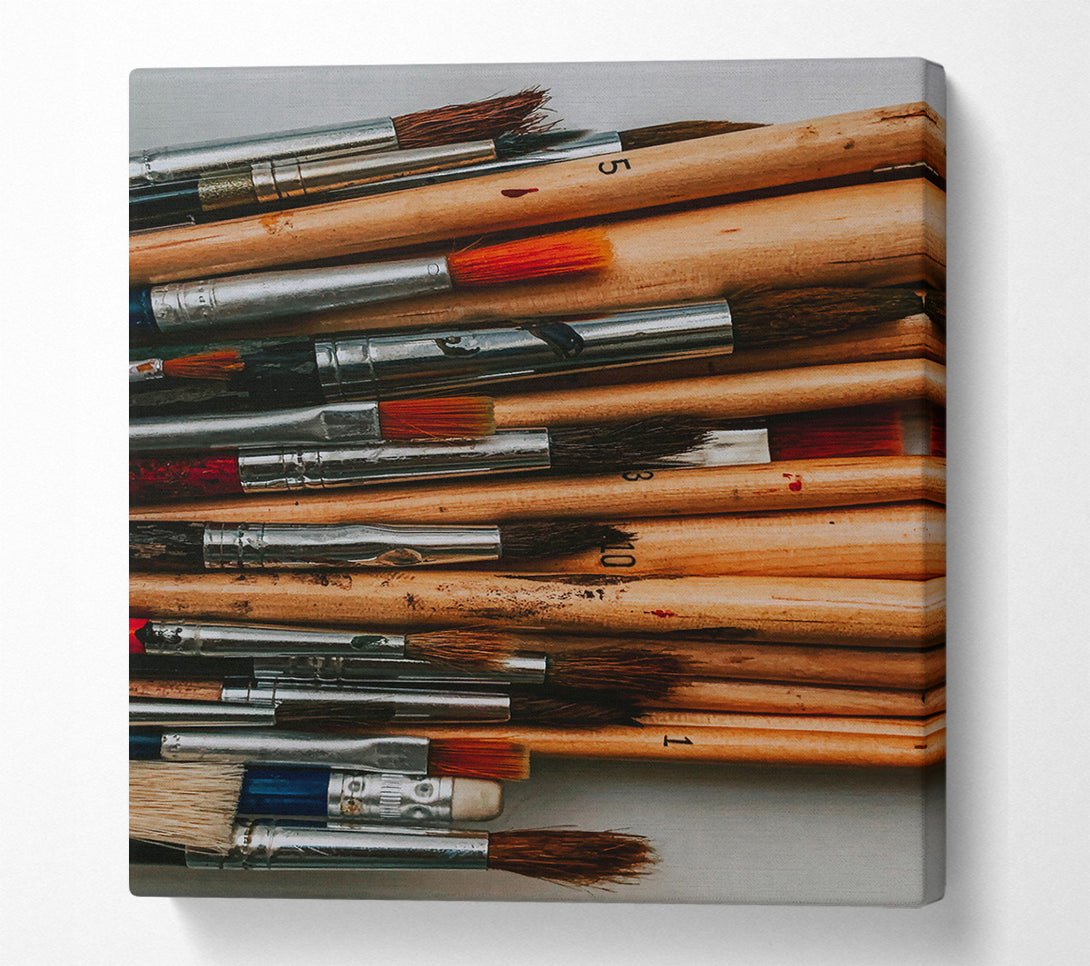  A Canvas Print of Brown Brush Collection Canvas Wall Art