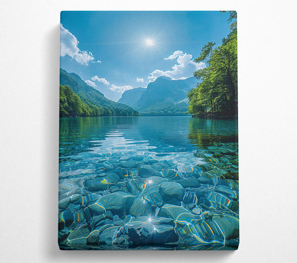  A Canvas Print of Aqua Mountain Reflections Canvas Art