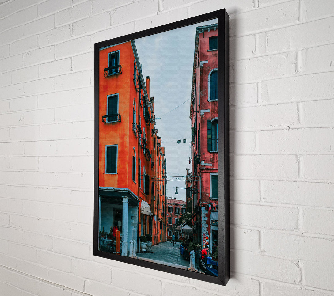  A Canvas Print of Orange Italian Alleyway Canvas Wall Art